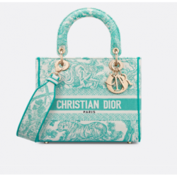 Sac Lady D-Lite Medium Dioriviera Aquamarina