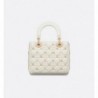 Sac Lady Dior My ABCDior Small libellules dorés blanc