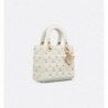 Sac Lady Dior My ABCDior Small libellules dorés blanc