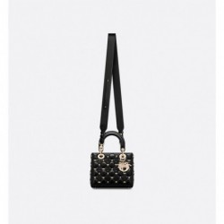 Sac Lady Dior My ABCDior Small libellules dorés noir