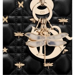 Sac Lady Dior My ABCDior Small libellules dorés noir