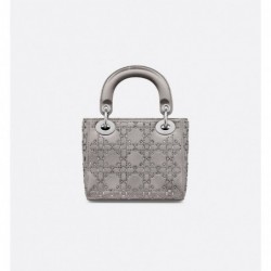 Sac Lady Dior Mini strassé gris