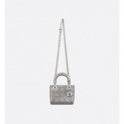 Sac Lady Dior Mini strassé gris