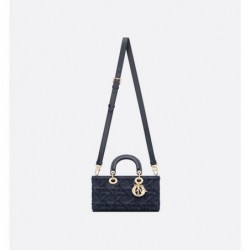 Sac Lady D-Joy Medium Cannage bleu