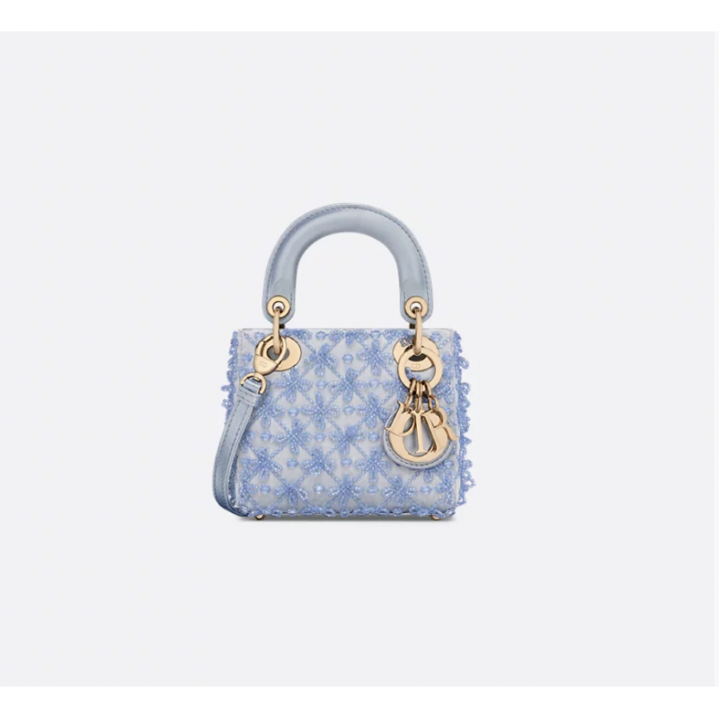 Micro sac Lady Dior bleu Céleste