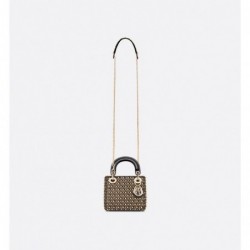 Sac Lady Dior Mini fils métallisés dorés