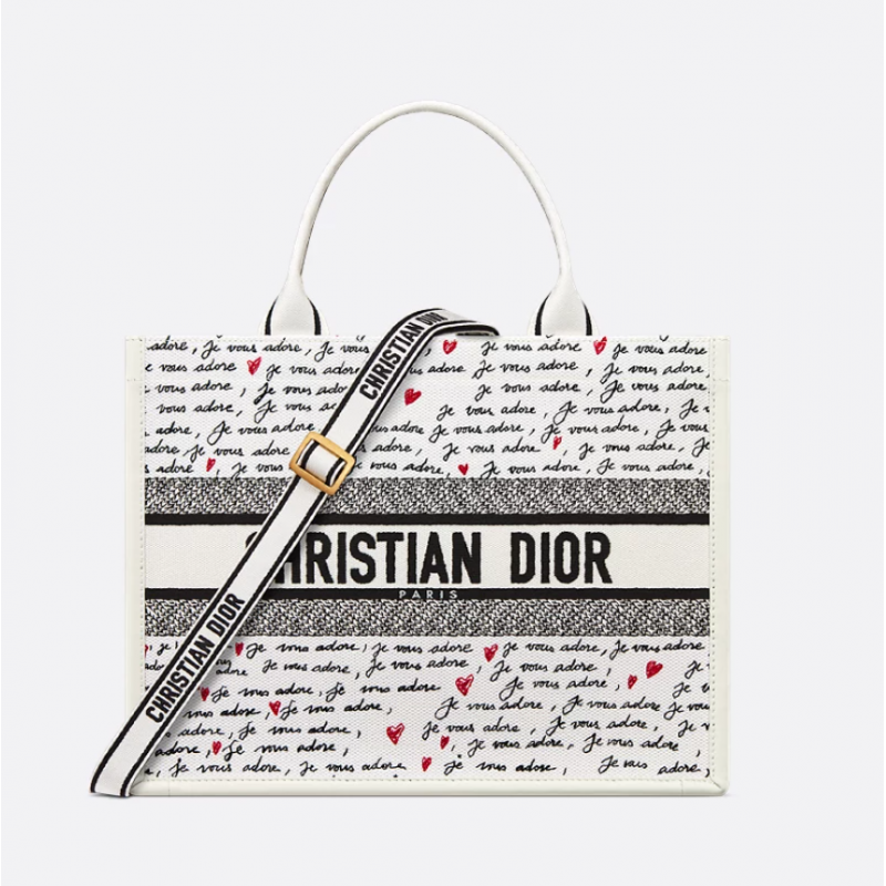 Sac Dior Book Tote Medium Dioramour blanc