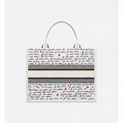 Sac Dior Book Tote Medium Dioramour blanc