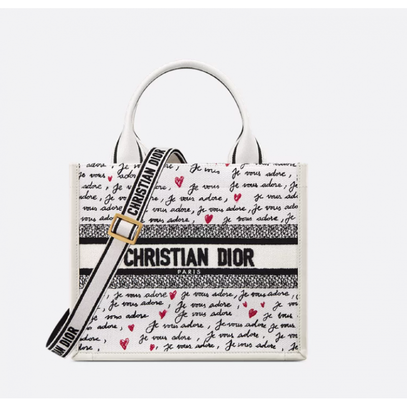 Sac Dior Book Tote Small Dioramour blanc