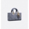 Sac Lady D-Joy Medium Denim Macrocannage bleu