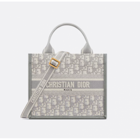 Sac Dior Book Tote Small veau gris