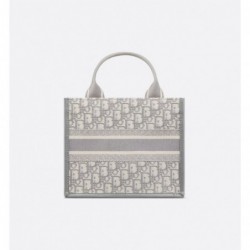 Sac Dior Book Tote Small veau gris