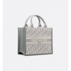 Sac Dior Book Tote Small veau gris