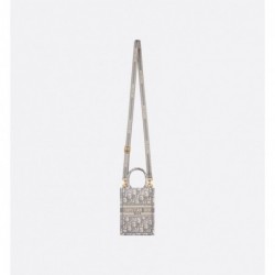 Sac vertical Dior Book Tote Mini Oblique gris