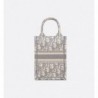 Sac vertical Dior Book Tote Mini Oblique gris