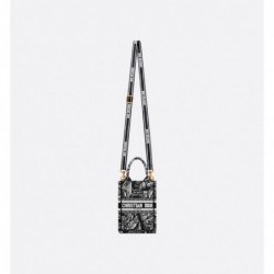 Sac vertical Dior Book Tote Mini noir et blanc