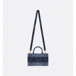 Sac Dior Book Tote Mini Oblique bleu