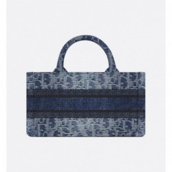 Sac Dior Book Tote Mini Oblique bleu