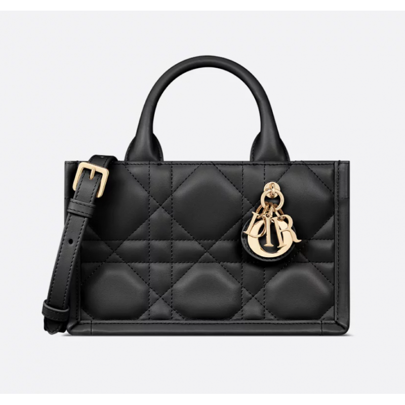 Sac Dior Book Tote Mini Macrocannage noir