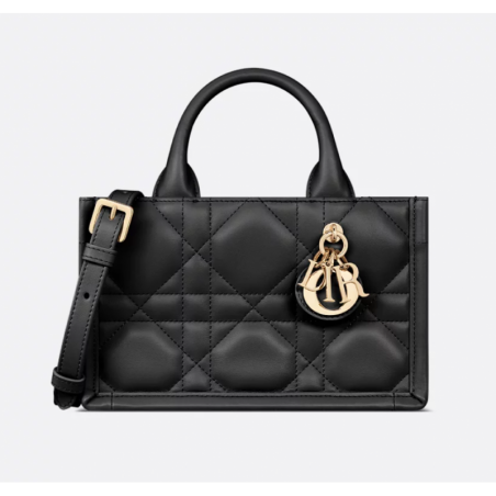 Sac Dior Book Tote Mini Macrocannage noir