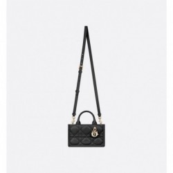 Sac Dior Book Tote Mini Macrocannage noir