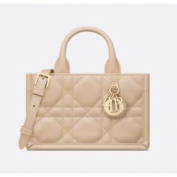 Sac Dior Book Tote Mini Macrocannage beige poudre