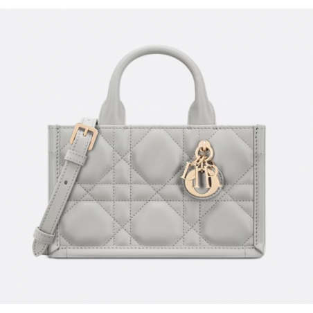 Sac Dior Book Tote Mini Macrocannage gris Cloud