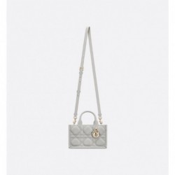 Sac Dior Book Tote Mini Macrocannage gris Cloud