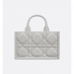 Sac Dior Book Tote Mini Macrocannage gris Cloud