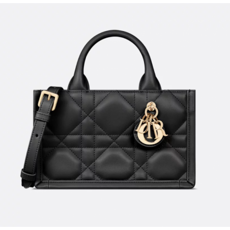 Sac Dior Book Tote Mini Macrocannage noir