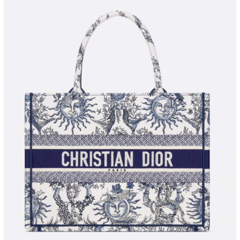 Sac Dior Book Tote Medium Dioriviera bleu marine