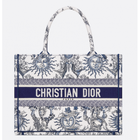 Sac Dior Book Tote Medium Dioriviera bleu marine