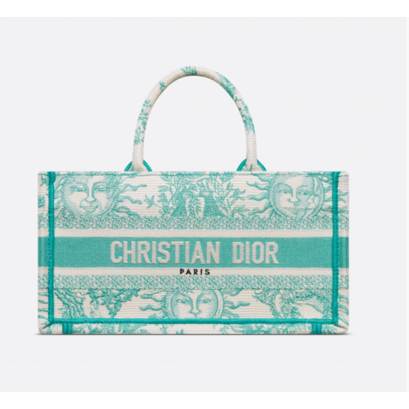 Sac Dior Book Tote East-West Dioriviera Aquamarina