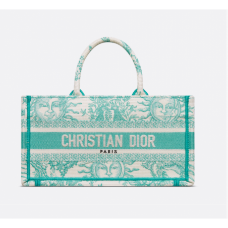 Sac Dior Book Tote East-West Dioriviera Aquamarina