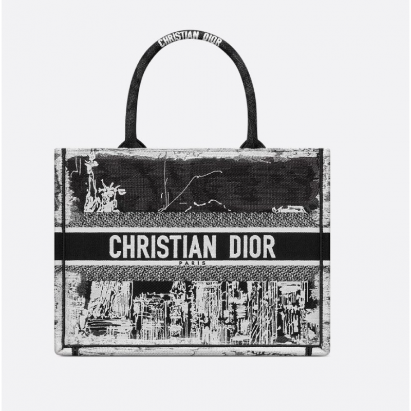 Sac Dior Book Tote Medium New York noire et blanche