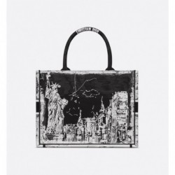 Sac Dior Book Tote Medium New York noire et blanche