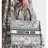 Sac Dior Book Tote Medium Paris Allover blanche et noire