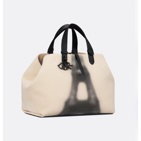 Sac Dior Toujours Large Eiffel couleur latte et noir