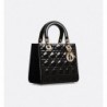 Sac Lady Dior Medium verni noir