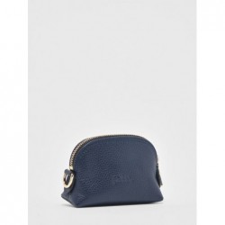 Porte-monnaie zippé Le Foulonné cuir LONGCHAMP Navy