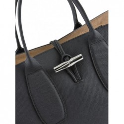 Sac porté main L Roseau cuir LONGCHAMP Noir