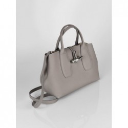 Sac porté main M Roseau cuir LONGCHAMP Tourterelle