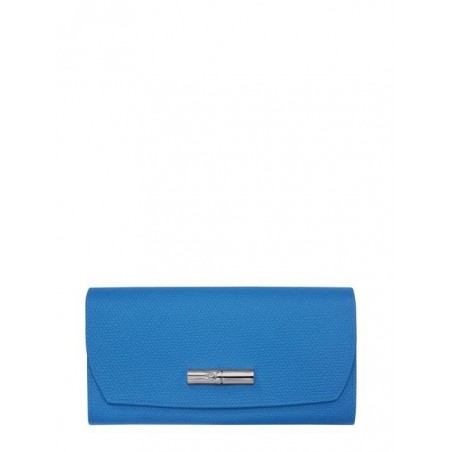 Portefeuille à rabat Roseau cuir LONGCHAMP Cobalt