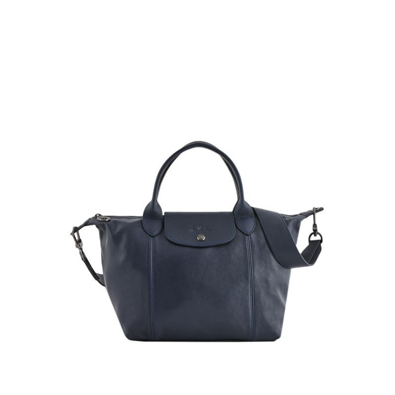 Sac à main S Le pliage cuir LONGCHAMP Navy