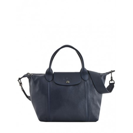 Sac à main S Le pliage cuir LONGCHAMP Navy