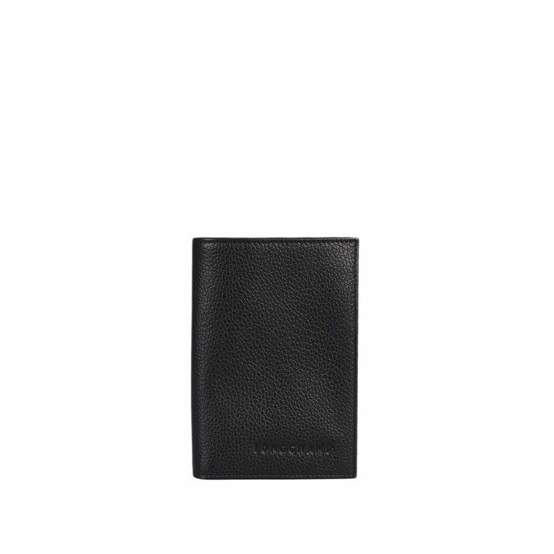 Etui passport Le Foulonné cuir LONGCHAMP Noir