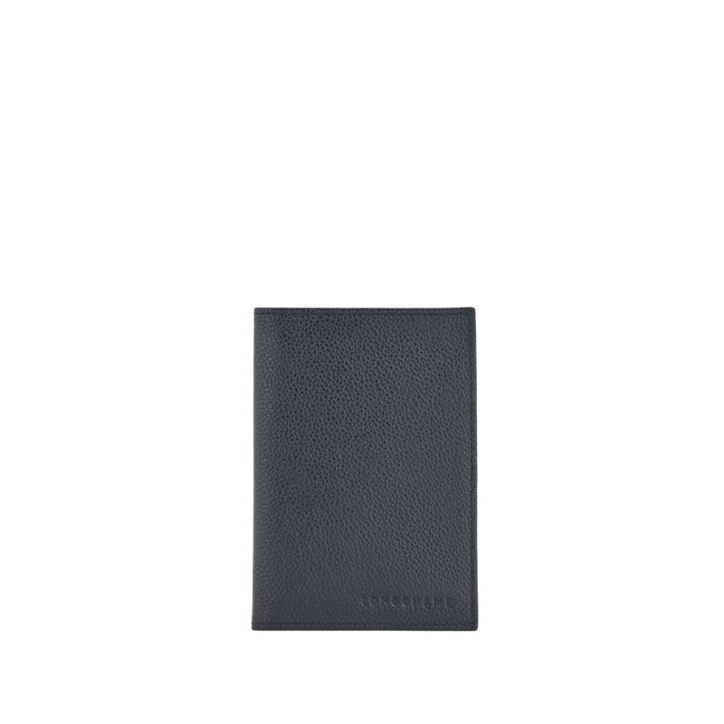 Etui passport Le Foulonné cuir LONGCHAMP Navy