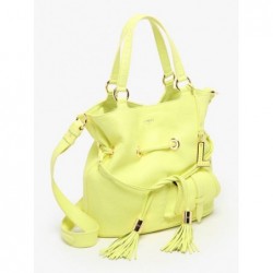 Sac seau M Premier flirt cuir LANCEL Citron vert