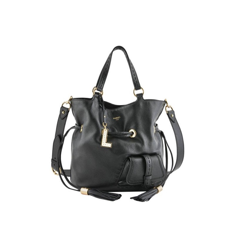 Sac seau M Premier flirt cuir LANCEL Noir