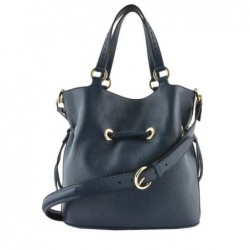 Sac seau M Premier flirt cuir LANCEL Bleu petrole